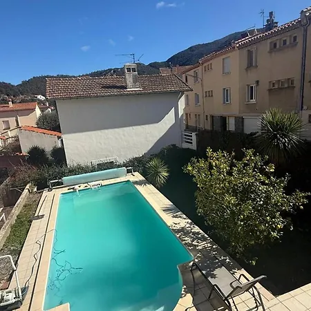 Grand F4 Climatise, Terrasse, Garage Pour 8 Personnes, Centre-ville Amelie-les-bains - Fr-1-703-207 Lejlighed *