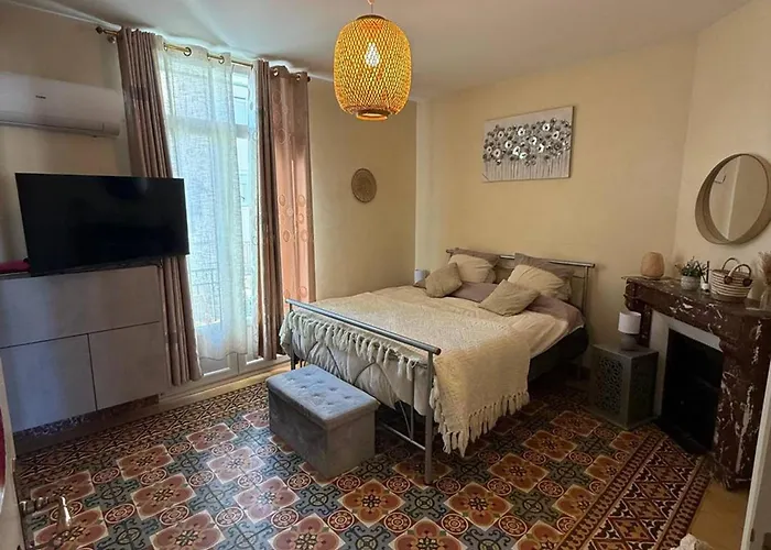 Grand F4 Climatise, Terrasse, Garage Pour 8 Personnes, Centre-ville Amelie-les-bains - Fr-1-703-207 アパート